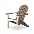 Adirondack Gartenstuhl 83 x 76 x 98 cm Kunststoff Braun Weiß mit breiten Armlehnen