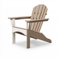 Adirondack-Gartenstuhl 88 x 82 x 98 cm aus Kunststoff in Taupe/Weiß für Terrasse mit Armlehnen