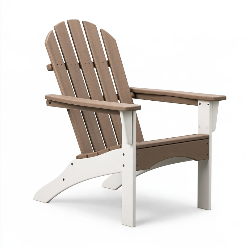Adirondack Gartenstuhl 79 x 83 x 95 cm Holz Braun/Weiß mit Armlehnen
