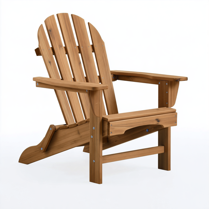 Adirondack Gartenstuhl 82 x 90 x 100 cm aus Holz in Naturbraun mit breiten Armlehnen