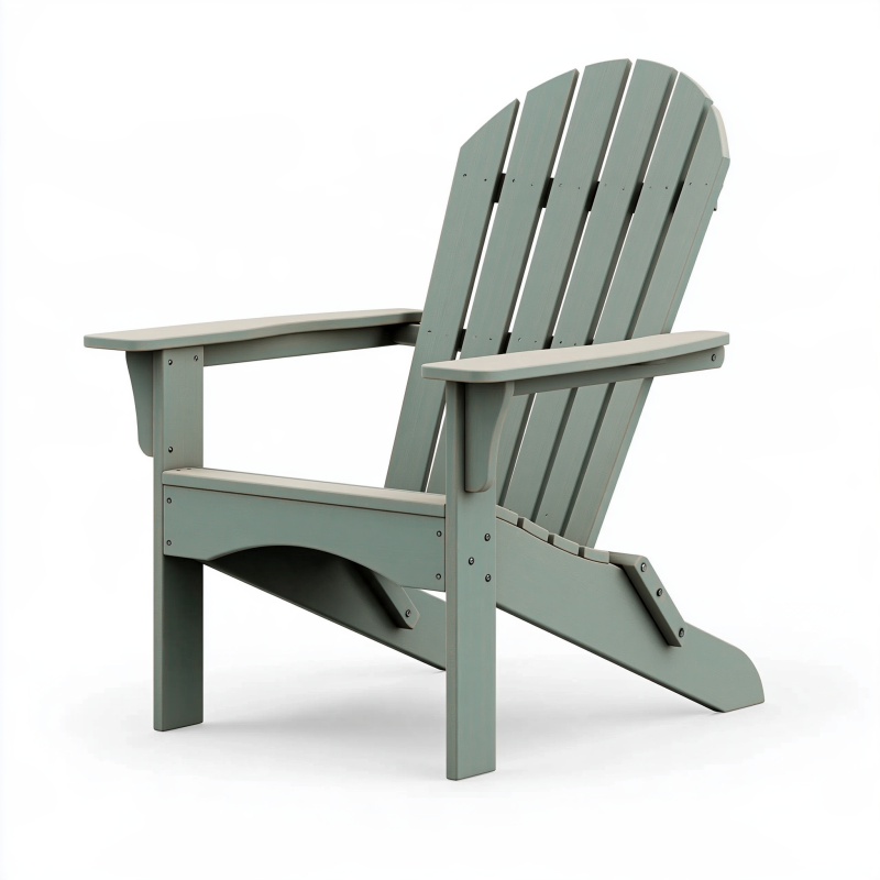 Adirondackstuhl 80 x 90 x 100 cm aus Holz Salbeigrün für Garten mit breiten Armlehnen