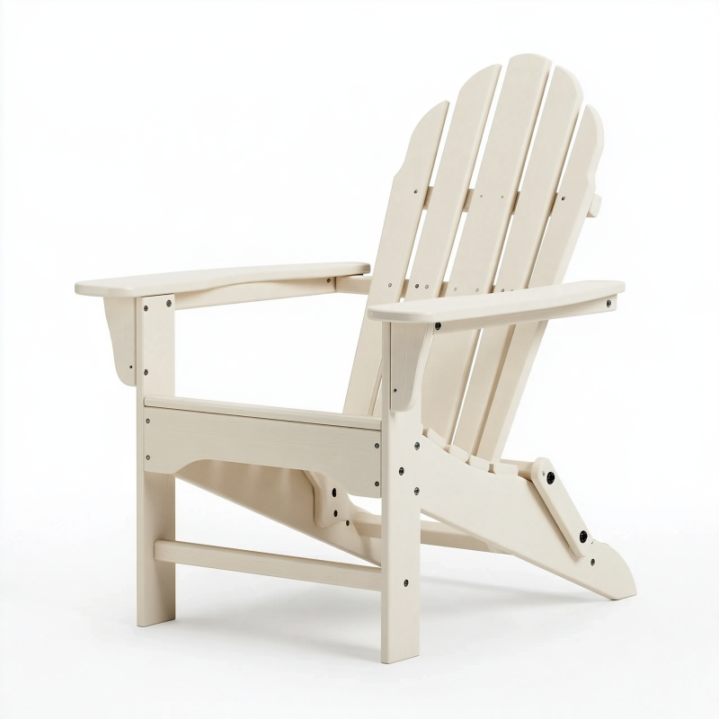 Adirondack Gartenstuhl 83 x 78 x 98 cm aus Holz in Cremeweiß mit breiten Armlehnen
