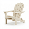 Adirondackstuhl 88 x 78 x 98 cm Holz Cremeweiß verstellbar für Garten