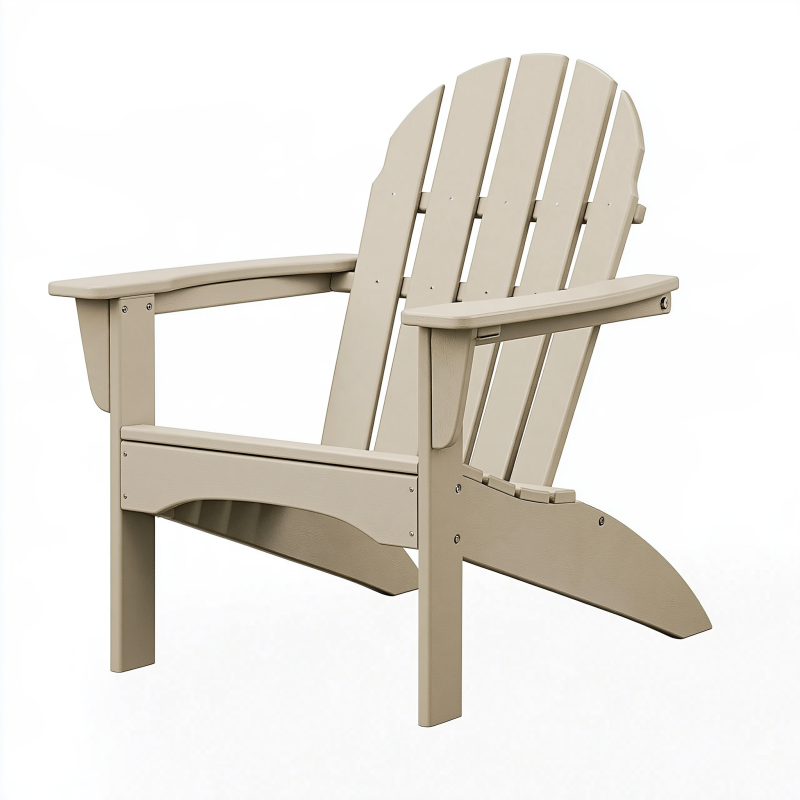 Adirondack-Gartenstuhl 80 x 90 x 100 cm Kunststoff Beige mit breiten Armlehnen