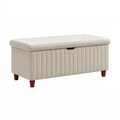 Sitzbank mit Stauraum 100 x 40 x 45 cm Beige Textil gepolstert