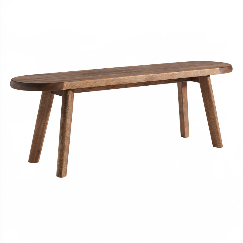 Sitzbank 120 x 35 x 45 cm aus Holz in Braun für Wohnbereich im skandinavischen Stil