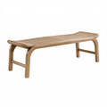 Sitzbank 120 x 40 x 45 cm aus Holz Naturbraun für Flur - Latten Design