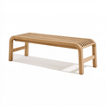 Sitzbank 120 x 40 x 45 cm aus Holz in Natur mit Lamellensitz
