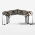 Carport 500 x 300 x 240 cm Stahl Schwarz Beige mit Kunststoffdach für Fahrzeuge