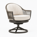 Drehsessel 84 x 82 x 90 cm Metall Geflecht Beige Anthrazit mit Drehfunktion