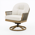 Drehsessel 82 x 85 x 90 cm aus Holz und Geflecht in Beige Naturbraun - Lounge-Sessel mit Drehfuß